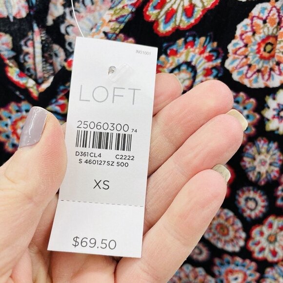 Ann Taylor LOFT Beach Womens XS Floral Print Romper Swim Cover Up Fringe $69 - Picture 6 of 8